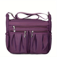 Casual Ruched Crossbody Bag Women's Purses Nylon Shoulder Bag