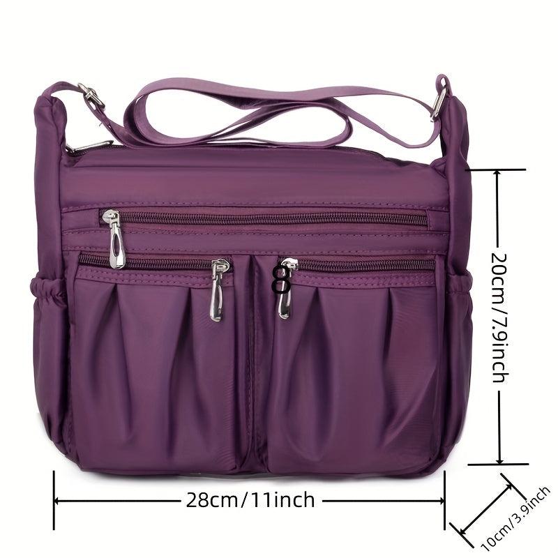 Casual Ruched Crossbody Bag Women's Purses Nylon Shoulder Bag