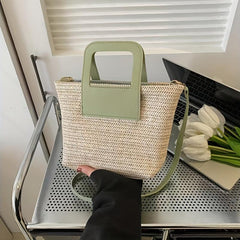 Straw Woven Crossbody Bag Boho Style Beach Bag