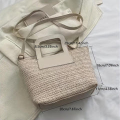 Straw Woven Crossbody Bag Boho Style Beach Bag