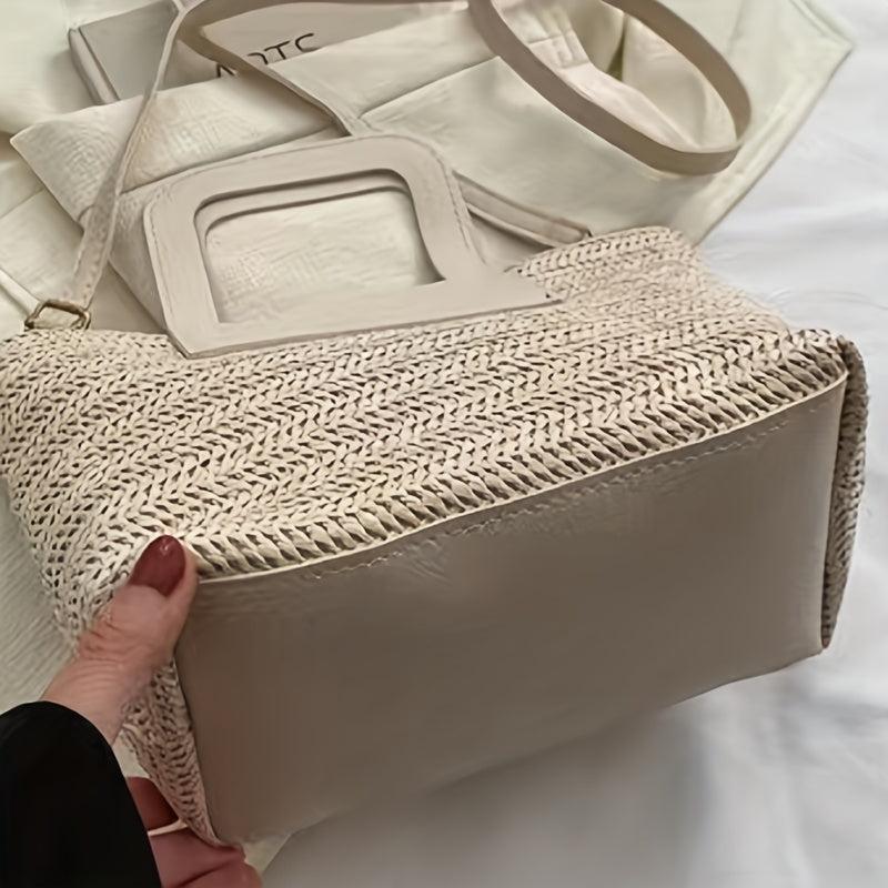 Straw Woven Crossbody Bag Boho Style Beach Bag