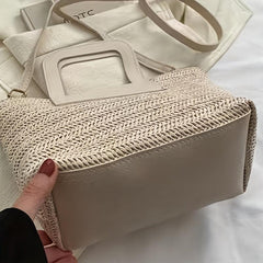 Straw Woven Crossbody Bag Boho Style Beach Bag