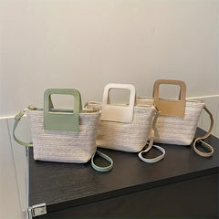 Straw Woven Crossbody Bag Boho Style Beach Bag