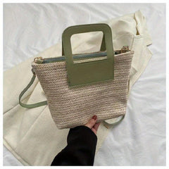 Straw Woven Crossbody Bag Boho Style Beach Bag