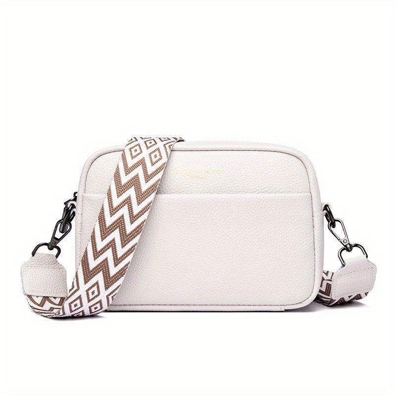 Small Leather Crossbody Bag with Guitar Strap for Women