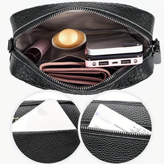 Small Leather Crossbody Bag with Guitar Strap for Women