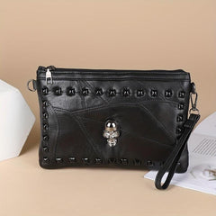 Skull & Studded Crossbody Bag Clutch Purse Handbag