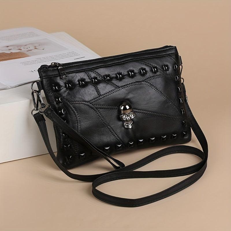 Skull & Studded Crossbody Bag Clutch Purse Handbag