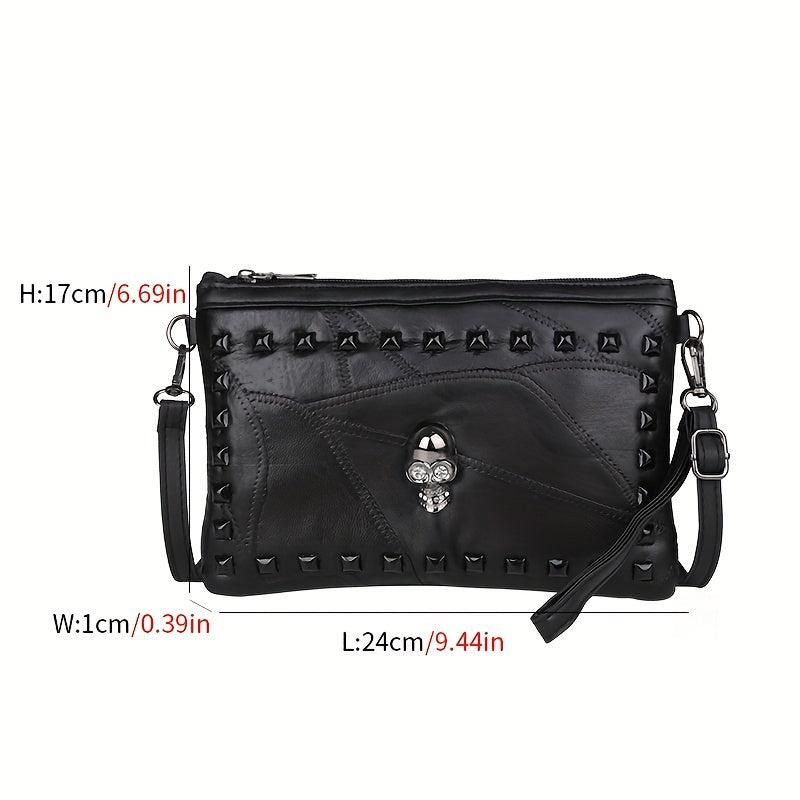 Skull & Studded Crossbody Bag Clutch Purse Handbag