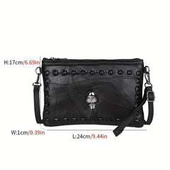 Skull & Studded Crossbody Bag Clutch Purse Handbag