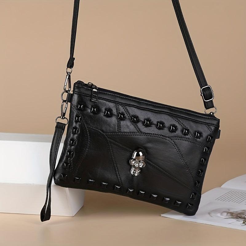 Skull & Studded Crossbody Bag Clutch Purse Handbag