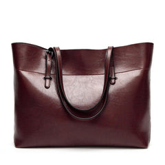 Vintage Faux Leather Shoulder Bag Large Capacity Tote Bag