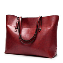 Vintage Faux Leather Shoulder Bag Large Capacity Tote Bag