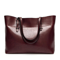 Vintage Faux Leather Shoulder Bag Large Capacity Tote Bag
