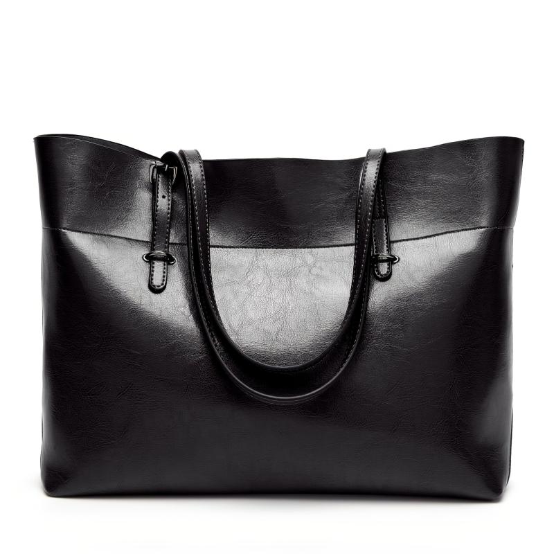 Vintage Faux Leather Shoulder Bag Large Capacity Tote Bag