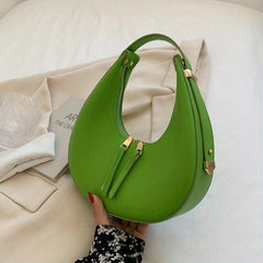 Vintage Top Handle Hobo Bag Faux Leather Zipper Purse