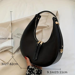 Vintage Top Handle Hobo Bag Faux Leather Zipper Purse