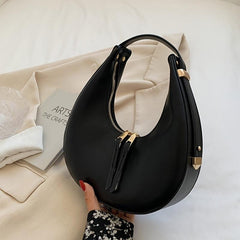 Vintage Top Handle Hobo Bag Faux Leather Zipper Purse
