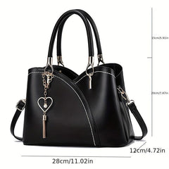 Colorblock Tote Shoulder Bag Satchel Handbag With Tassel