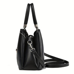 Colorblock Tote Shoulder Bag Satchel Handbag With Tassel