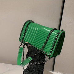 Chevron Quilted Crossbody Bag Square Purse for Women
