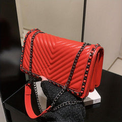 Chevron Quilted Crossbody Bag Square Purse for Women