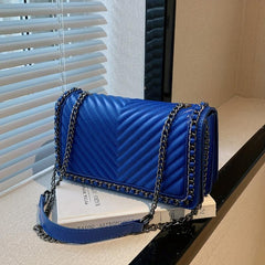 Chevron Quilted Crossbody Bag Square Purse for Women
