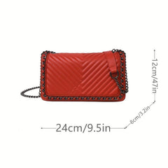 Chevron Quilted Crossbody Bag Square Purse for Women