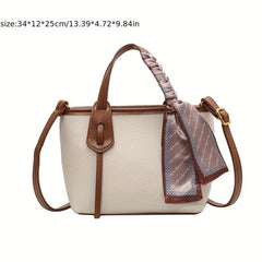 Large Capacity Tote Bag PU Leather Handbags Versatile Shoulder Bag