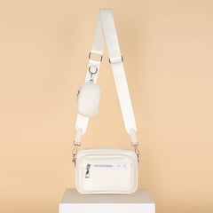 Minimalist Zipper Square Bag Shoulder Bag With Mini Coin Purse