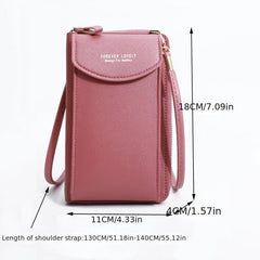 Mini Shoulder Wallet Zipper Phone Purse Faux Leather Crossbody Bag