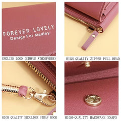 Mini Shoulder Wallet Zipper Phone Purse Faux Leather Crossbody Bag