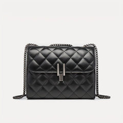 Argyle Quilted Chain Crossbody Bag Small PU Flap Purse