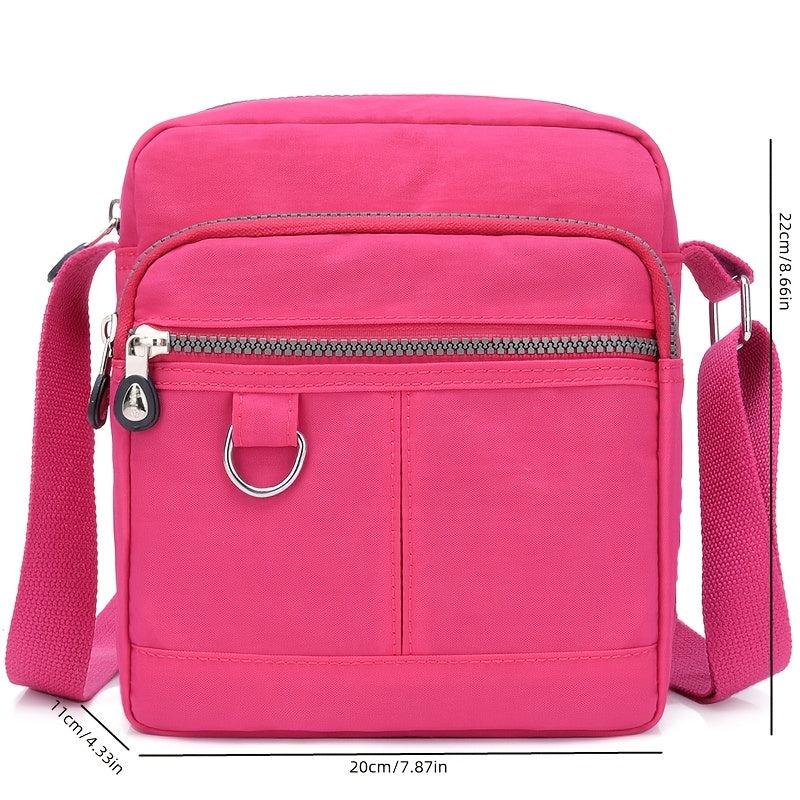 Waterproof Shoulder Bag Women's Nylon Square Purse Lightweight Crossbody Bag