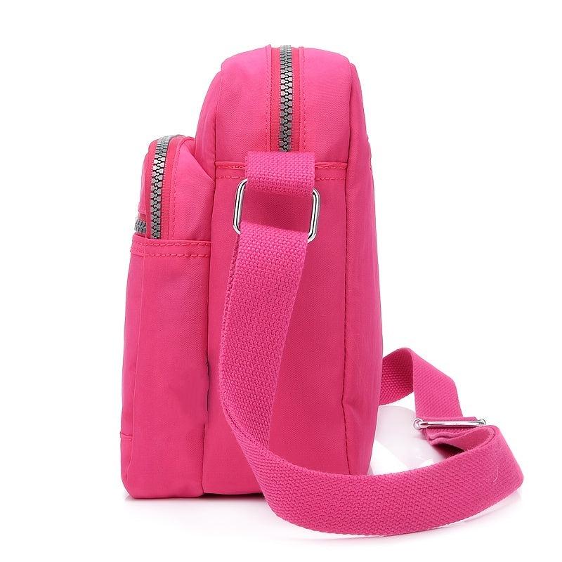Waterproof Shoulder Bag Women's Nylon Square Purse Lightweight Crossbody Bag