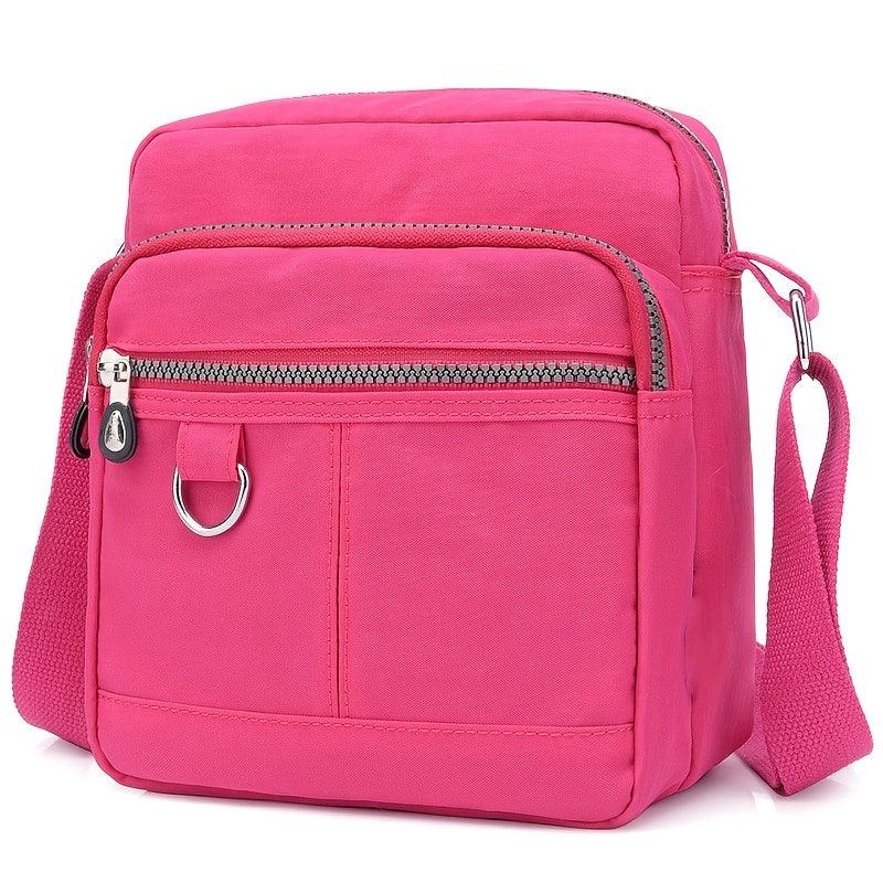 Waterproof Shoulder Bag Women's Nylon Square Purse Lightweight Crossbody Bag