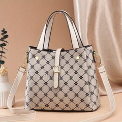 Vintage Rhombus Pattern Handbags Crossbody Bucket Bag