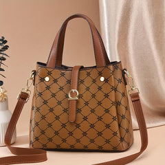 Vintage Rhombus Pattern Handbags Crossbody Bucket Bag