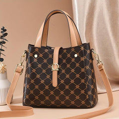 Vintage Rhombus Pattern Handbags Crossbody Bucket Bag