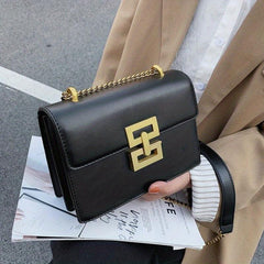 Metal Decor Shoulder Bag PU Leather Crossbody Bag