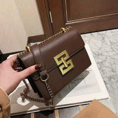 Metal Decor Shoulder Bag PU Leather Crossbody Bag