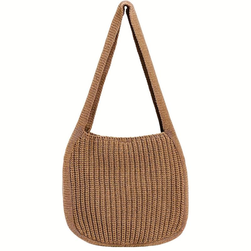 Women's Crochet Tote Bag Knitted Shoulder Bag Large Capacity