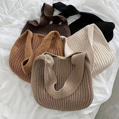 Women's Crochet Tote Bag Knitted Shoulder Bag Large Capacity