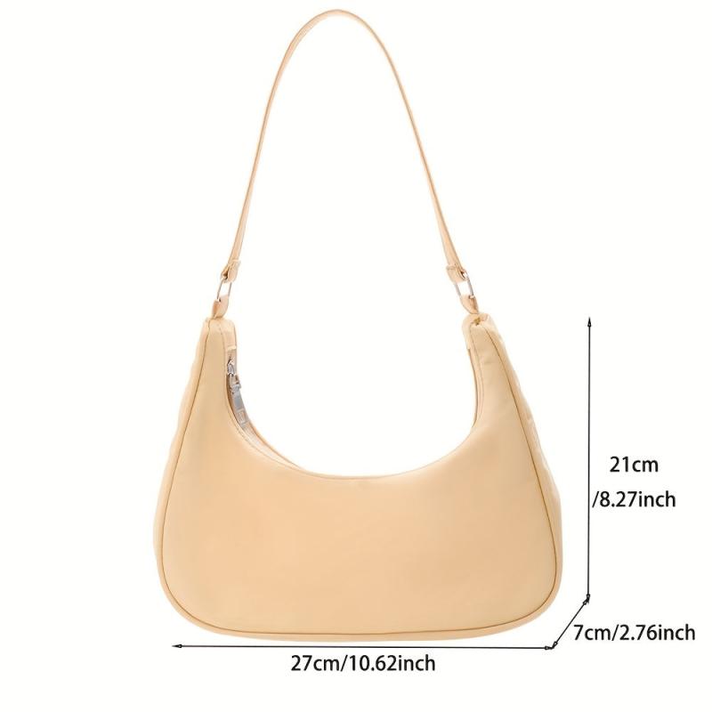Stylish Shoulder Bag with Zipper - Minimalist Underarm Bag