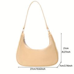 Stylish Shoulder Bag with Zipper - Minimalist Underarm Bag
