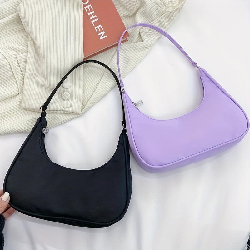 Stylish Shoulder Bag with Zipper - Minimalist Underarm Bag