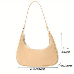 Stylish Shoulder Bag with Zipper - Minimalist Underarm Bag