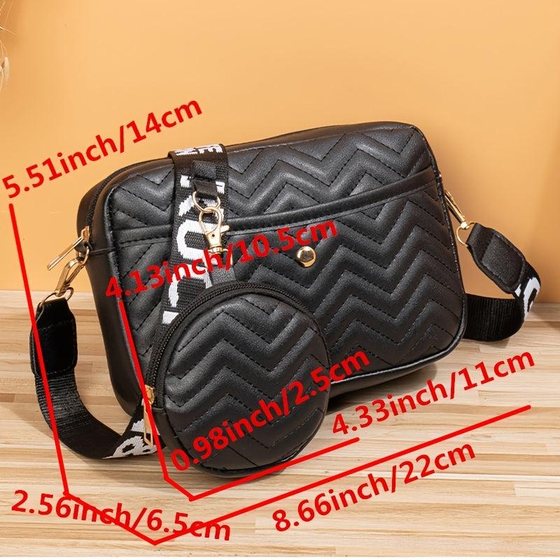 Quilted Shoulder Bag With Coin Purse Small Crossbody Bag