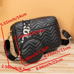 Quilted Shoulder Bag With Coin Purse Small Crossbody Bag