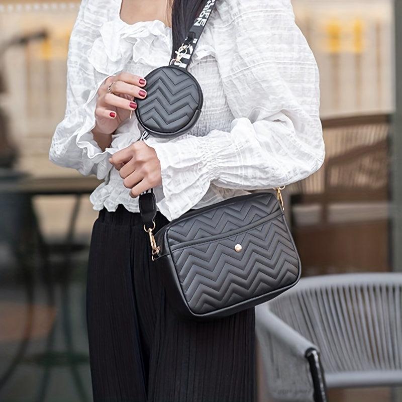 Quilted Shoulder Bag With Coin Purse Small Crossbody Bag